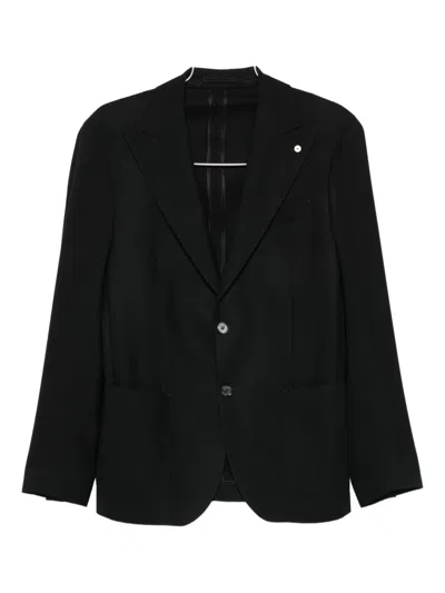 Luigi Bianchi Mantova Single-breasted Blazer In Black