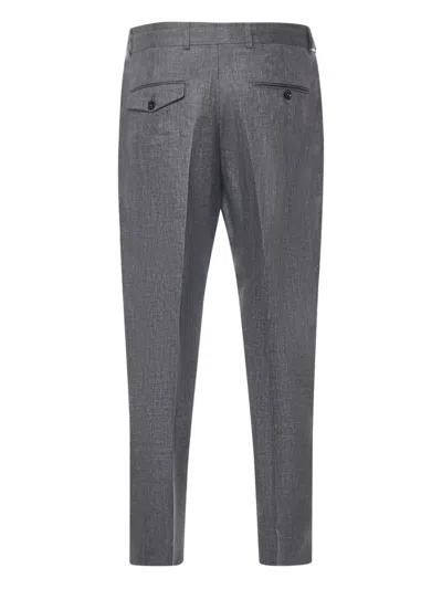 Be Able Tailored Wool-blend Gabardine Trousers In Gray
