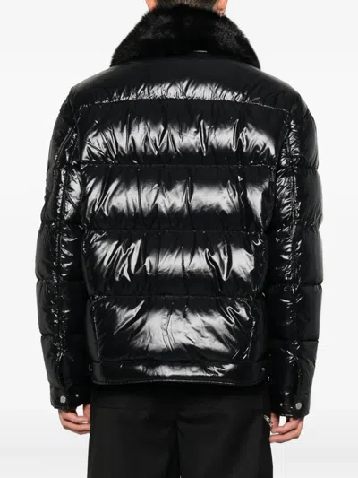 Moose Knuckles Faux-fur Collar Padded Jacket In Black