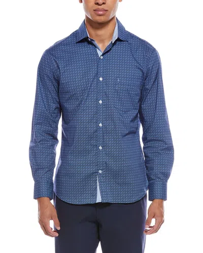 Tailorbyrd Decorative Geo Shirt In Blue