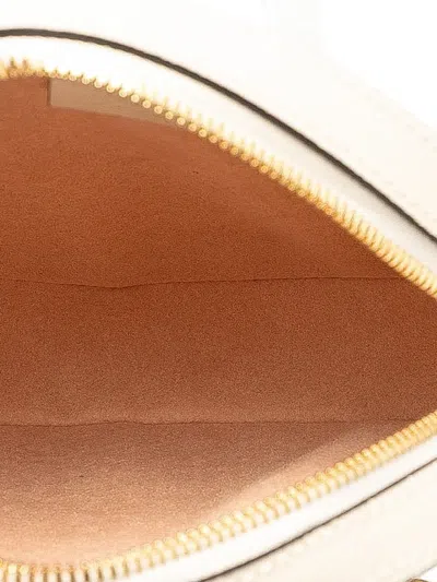 Pre-owned Gucci 2016-2025 Mini Leather Ophidia Round Crossbody Bag In White