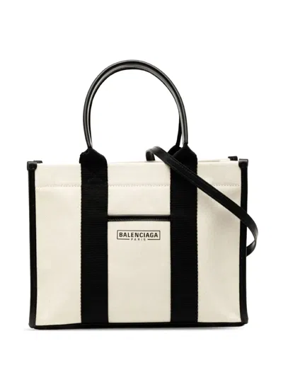 Pre-owned Balenciaga 2010 Small Canvas Hardware Tote Satchel In Black