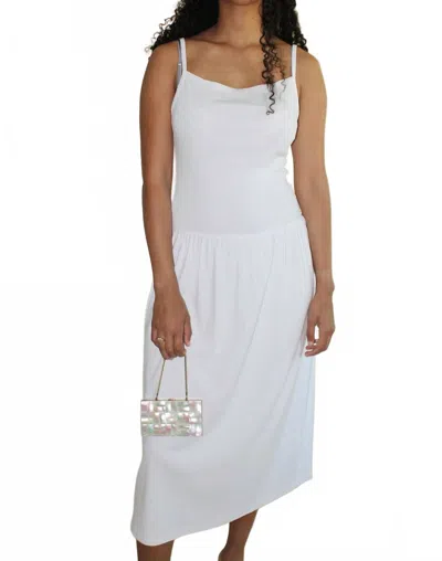Gil Rodriguez Women's Lapointe Drop Waist Midi Dress In White In White