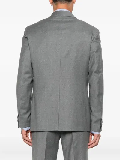 Manuel Ritz Double-breasted Blazer In Gray
