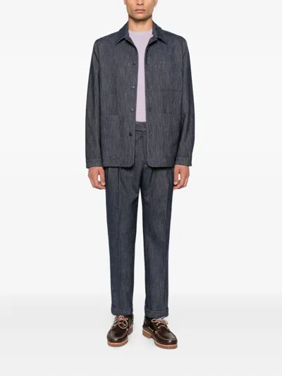 Manuel Ritz Wool-blend Trousers In Blue