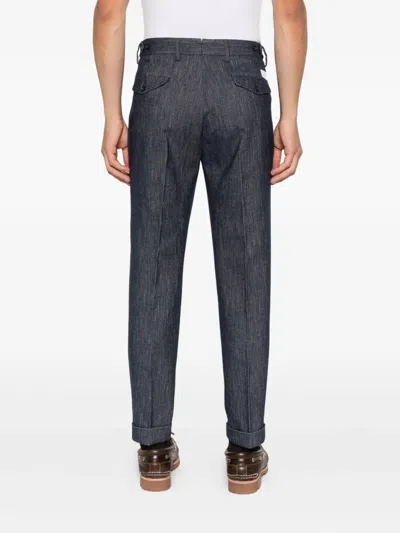 Manuel Ritz Wool-blend Trousers In Blue