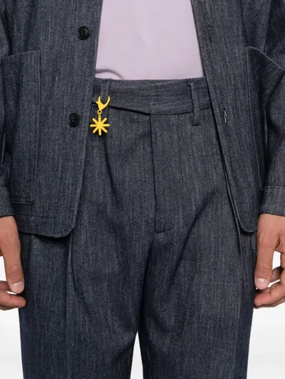 Manuel Ritz Wool-blend Trousers In Blue