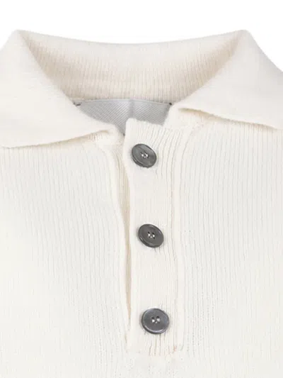 Amaranto Half-buttoned Sweater In Neutral