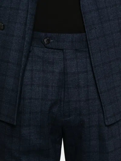 Manuel Ritz Prince Of Wales-check Suit In Blue