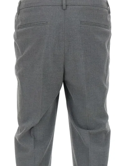 Devore Pleated Tailored Trousers In Gray