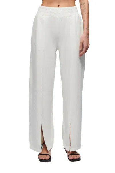 Nation Ltd Lincoln Front Slit Knit Pant In Porcelain In White
