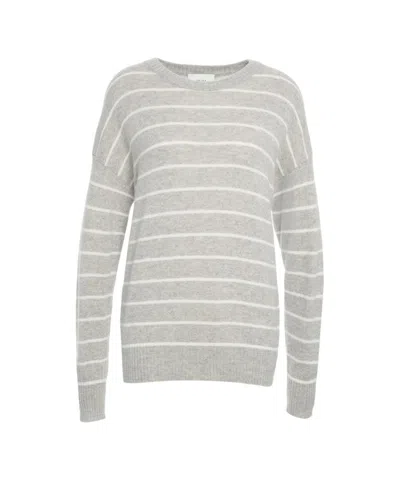 Mvm Striped Knit Sweater In Gray