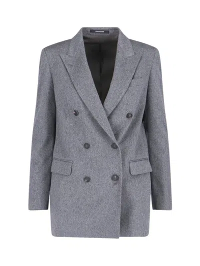Tagliatore Tailored Grey Jacket With Classic Lapels In Gray