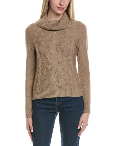 Sofiacashmere Cable Rib Texture Cowl Neck Wool & Cashmere-blend Sweater In Multi
