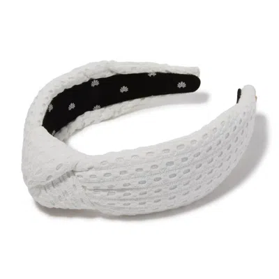 Lele Sadoughi Women's Eyelet Knotted Headband In Bianca In White