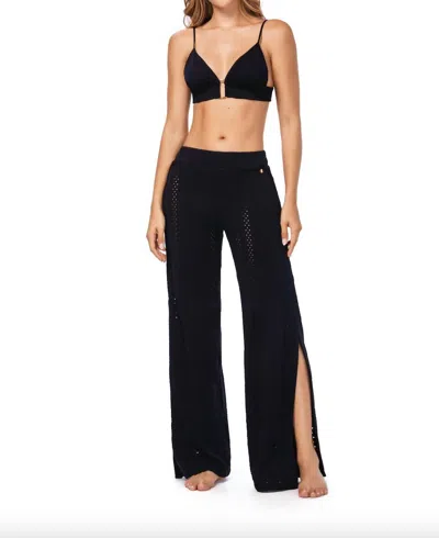 Ola Azul Vanya Coal Coverup Pants In Black In Black