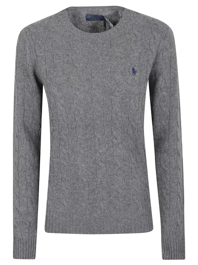 Polo Ralph Lauren Cable Knit Sweater In Soft Wool In Gray