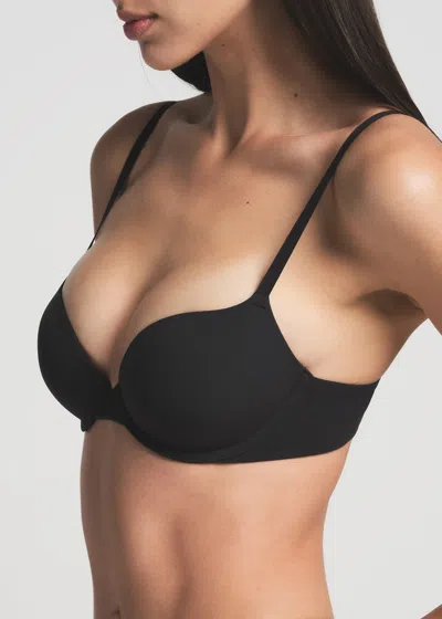 Skims Stretch-jersey Push-up Bra In Black