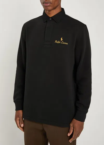 Polo Ralph Lauren Logo-embroidered Cotton-blend Polo Sweatshirt In Black