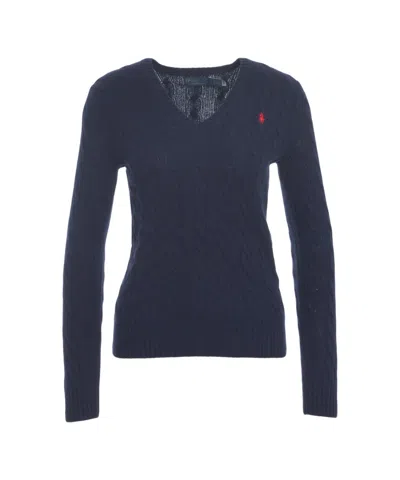 Polo Ralph Lauren V-neck Knit Sweater In Blue