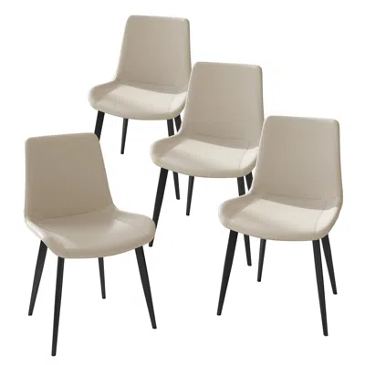 Streamdale Furniture Streamdale Upholstered Faux Leather Dining Chairs (set Of 4) In Black