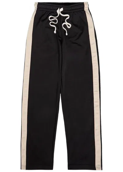 Cole Buxton Stripe Straight-leg Jersey Track Pants In Black