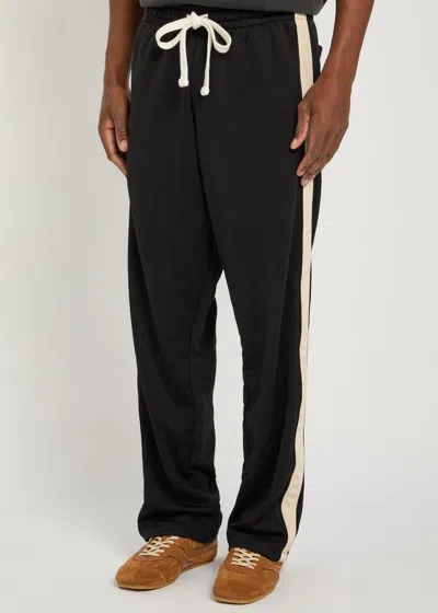 Cole Buxton Stripe Straight-leg Jersey Track Pants In Black