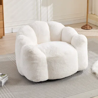 Streamdale Furniture Streamdale Lotus Compression Bean Bag Sofa - White In White