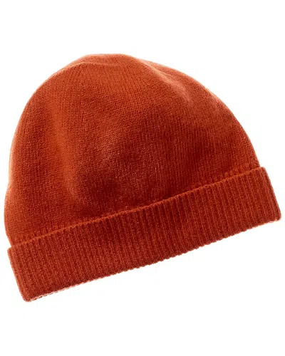 Portolano Folded Cuff Cashmere Hat In Orange