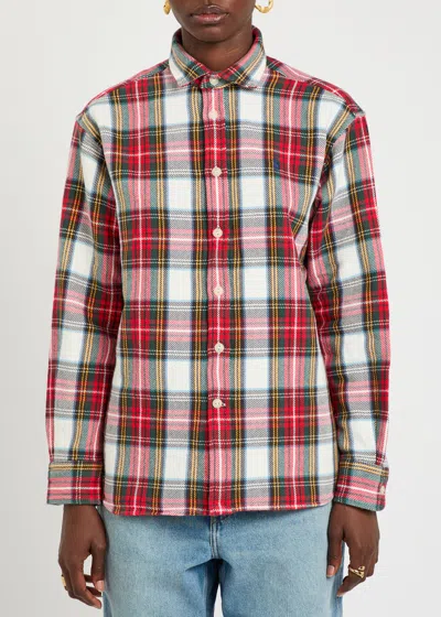 Polo Ralph Lauren Plaid Long-sleeved Shirt In Red