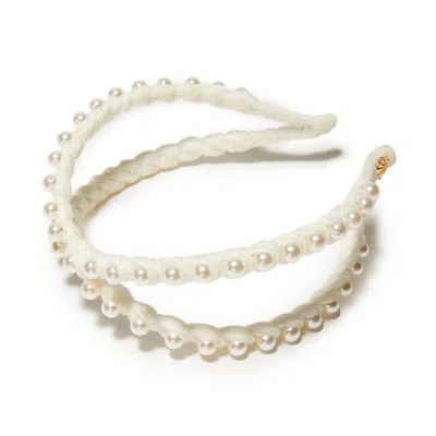 Lele Sadoughi Women's Pearl Crossover Headband In Ivory In White