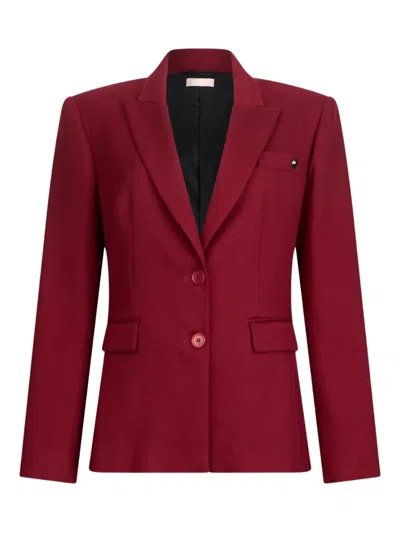 Liu •jo Gemstone-embellished Two-button Blazer In Red