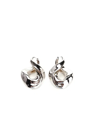 Alexander Mcqueen Twisted Hoop Earrings In White