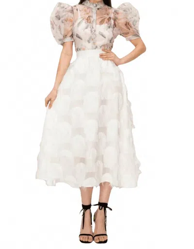 Ina Organza Floral Print Top In Blush In Pink