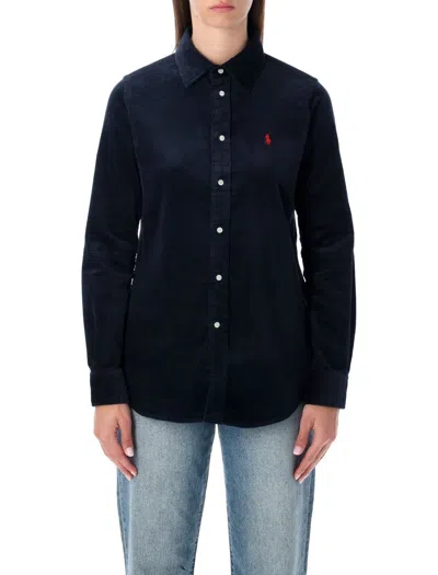 Polo Ralph Lauren Slim Fit Stretch Cotton Corduroy Shirt In Blue