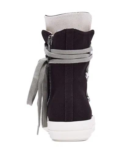Rick Owens Drkshdw Lace-up Zip Sneakers In Black