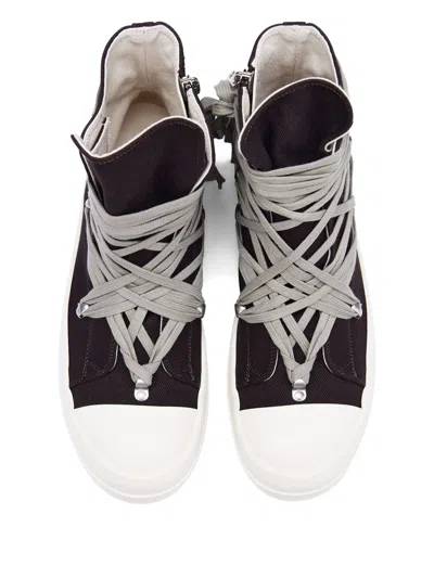 Rick Owens Drkshdw Lace-up Zip Sneakers In Black