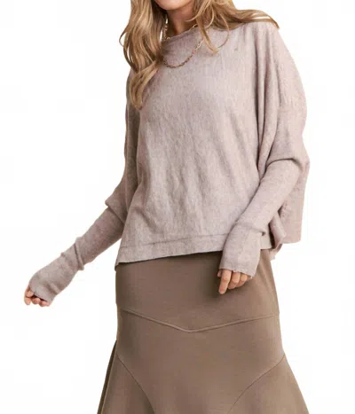J.nna Dolman Sleeve Knit Sweater Top In Beige In Neutral