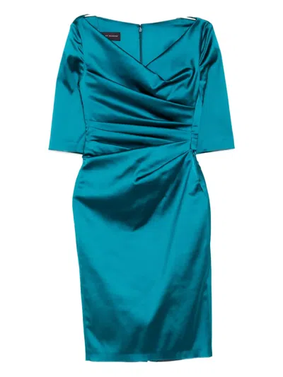 Talbot Runhof V-neck Cocktail Dress In Green