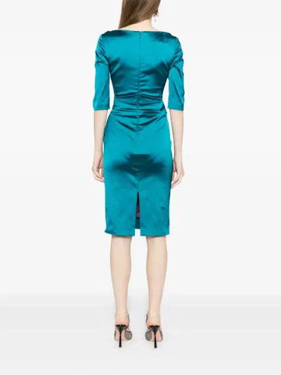 Talbot Runhof V-neck Cocktail Dress In Green