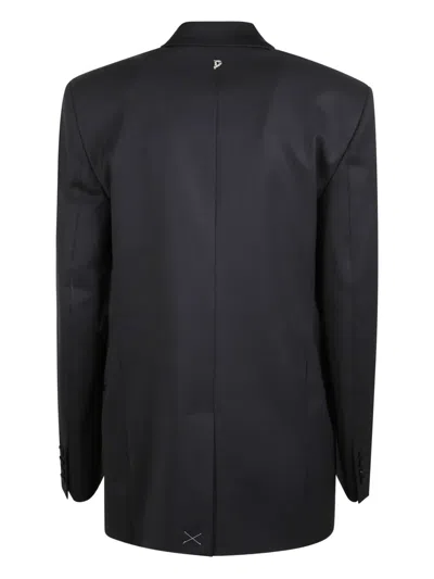 Dondup Double-breasted Blazer In Black