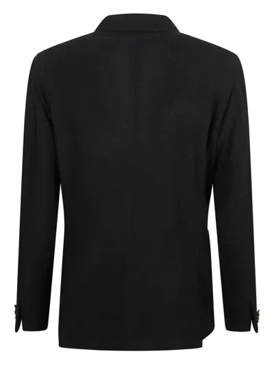 Lardini Double-breasted Button Jacket In Black