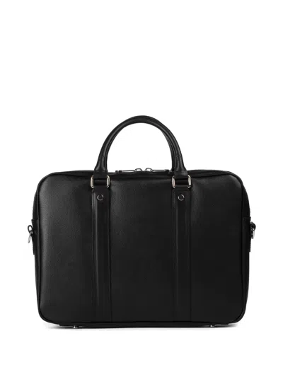 Doucal's Palmellato Leather Briefcase In Black