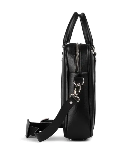 Doucal's Palmellato Leather Briefcase In Black