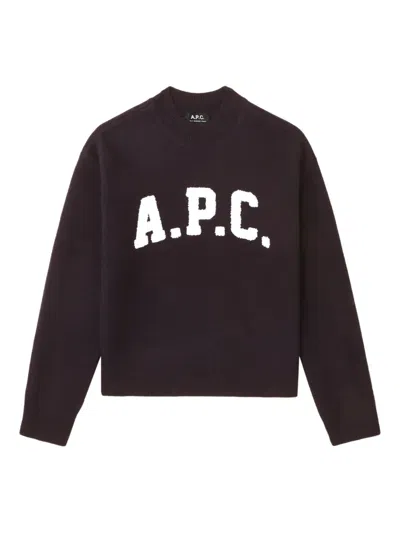 Apc Logo-detailing Sweater In Brown