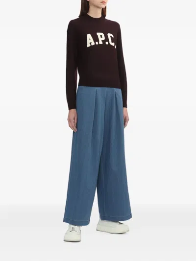 Apc Logo-detailing Sweater In Brown
