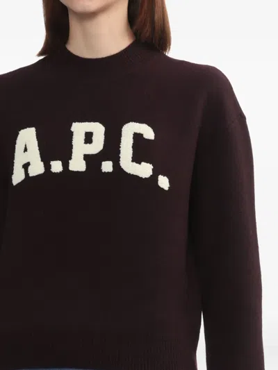 Apc Logo-detailing Sweater In Brown