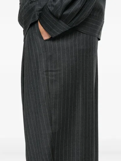 Aya Muse Pinstripe-print Pleated Trousers In Gray