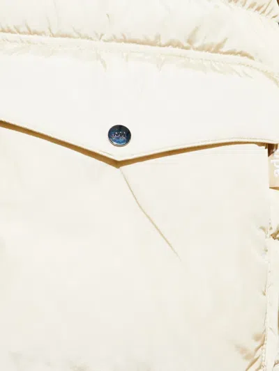 Add Long Quilted Down Coat With Ped Design In Neutral