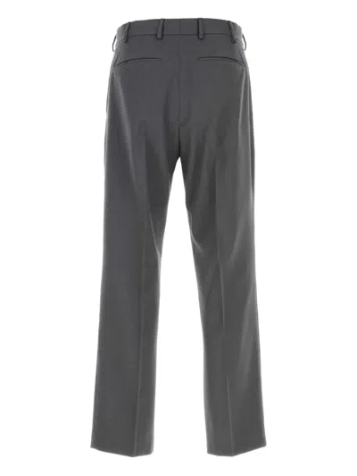 Pt Torino Tailored Wool Trousers With Pleats And Pockets In Gray